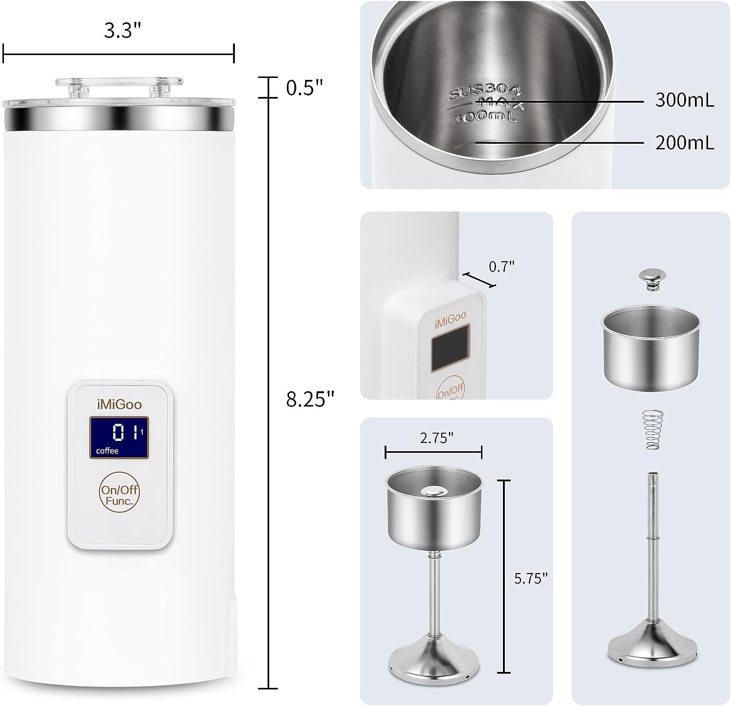 Single Serve Coffee Maker - Portable Design - Doubles as a Tea Maker - Electric Kettle with 17 oz Capacity - Constructed from Stainless Steel for Durability and Versatility.
