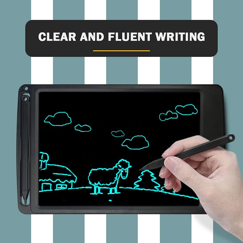  8.5 Inch LCD Writing Tablet for Kids - Doodle Board with Erasable Drawing Pad, Lanyard and Educational Learning Features - Ideal Gifts for Boys and Girls, Ages 3-7 (Black)