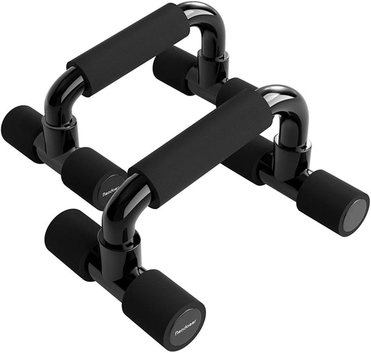 Push Up Bars - Gym Exercise Equipment for Fitness - 1 Pair of Pushup Handles with Cushioned Foam Grip and Non-Slip Sturdy Structure - Suitable for Men & Women