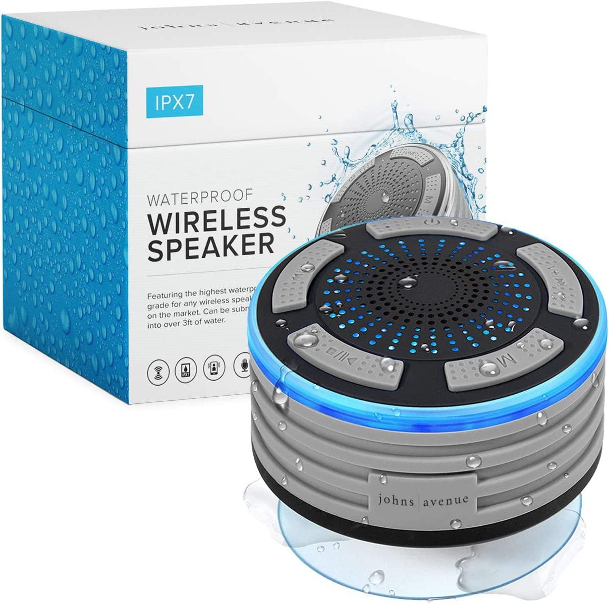 Bluetooth Shower Speaker - Certified Waterproof - Effortless Bluetooth Pairing with All Your Devices - Includes White Gift Box