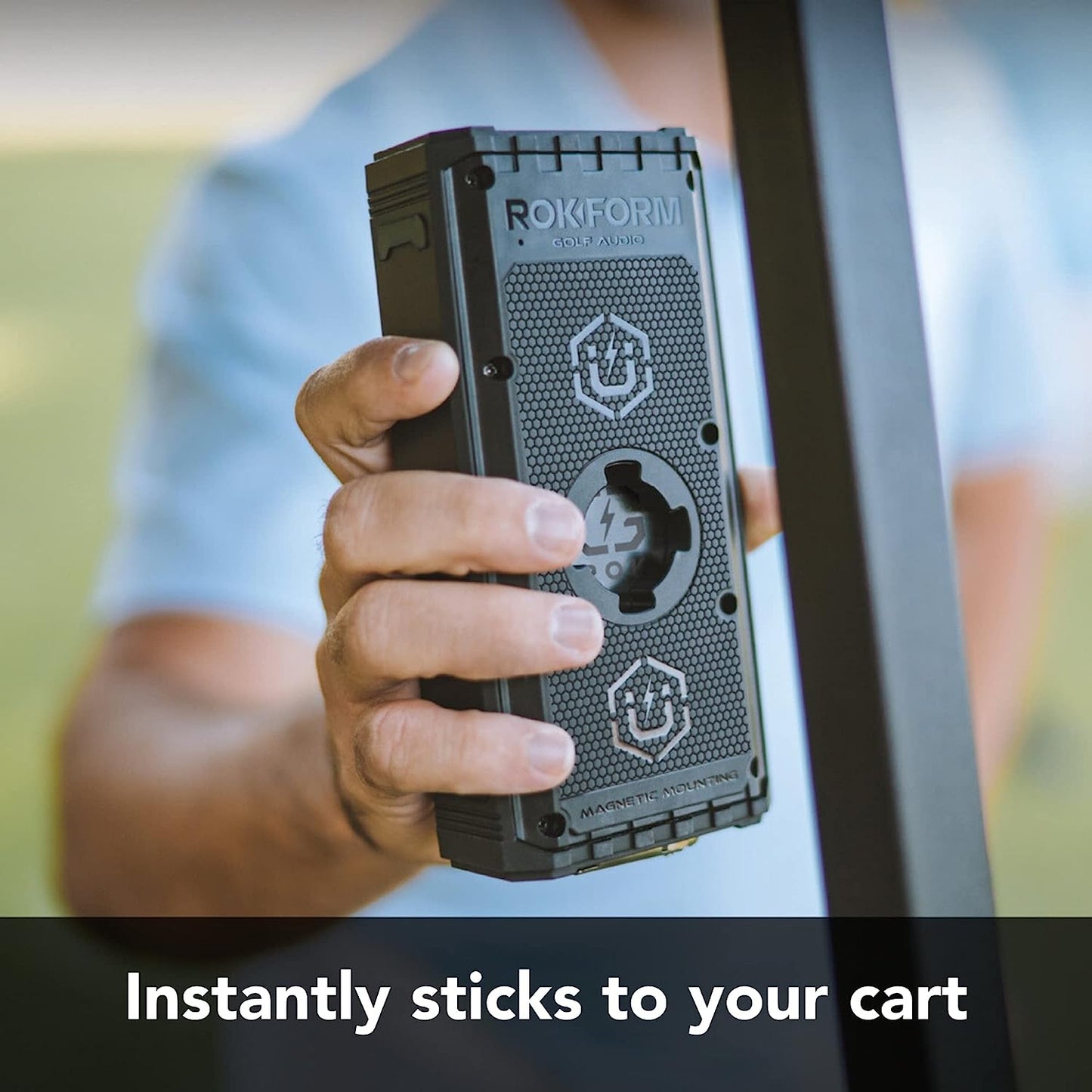Rugged Magnetic Golf Speaker - Portable, IPX7 Waterproof & Dustproof, 24-Hour Battery, Loud and Clear Sound (Black)