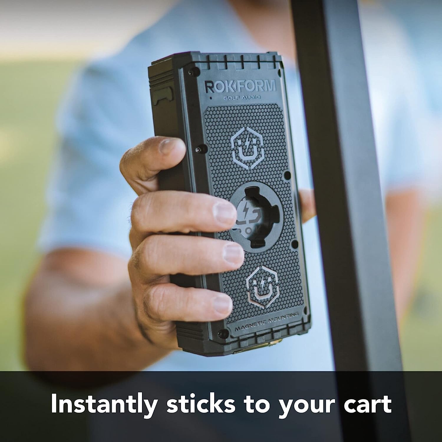 Rugged Magnetic Golf Speaker - Portable, IPX7 Waterproof & Dustproof, 24-Hour Battery, Loud and Clear Sound (Black)
