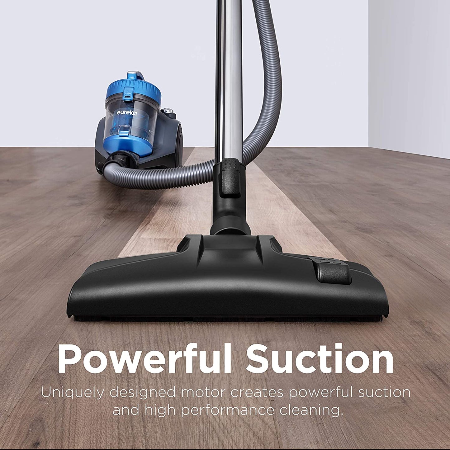 Whirlwind Bagless Canister Cleaner Lightweight Corded Vacuum for Carpets and Hard Floors, Blue