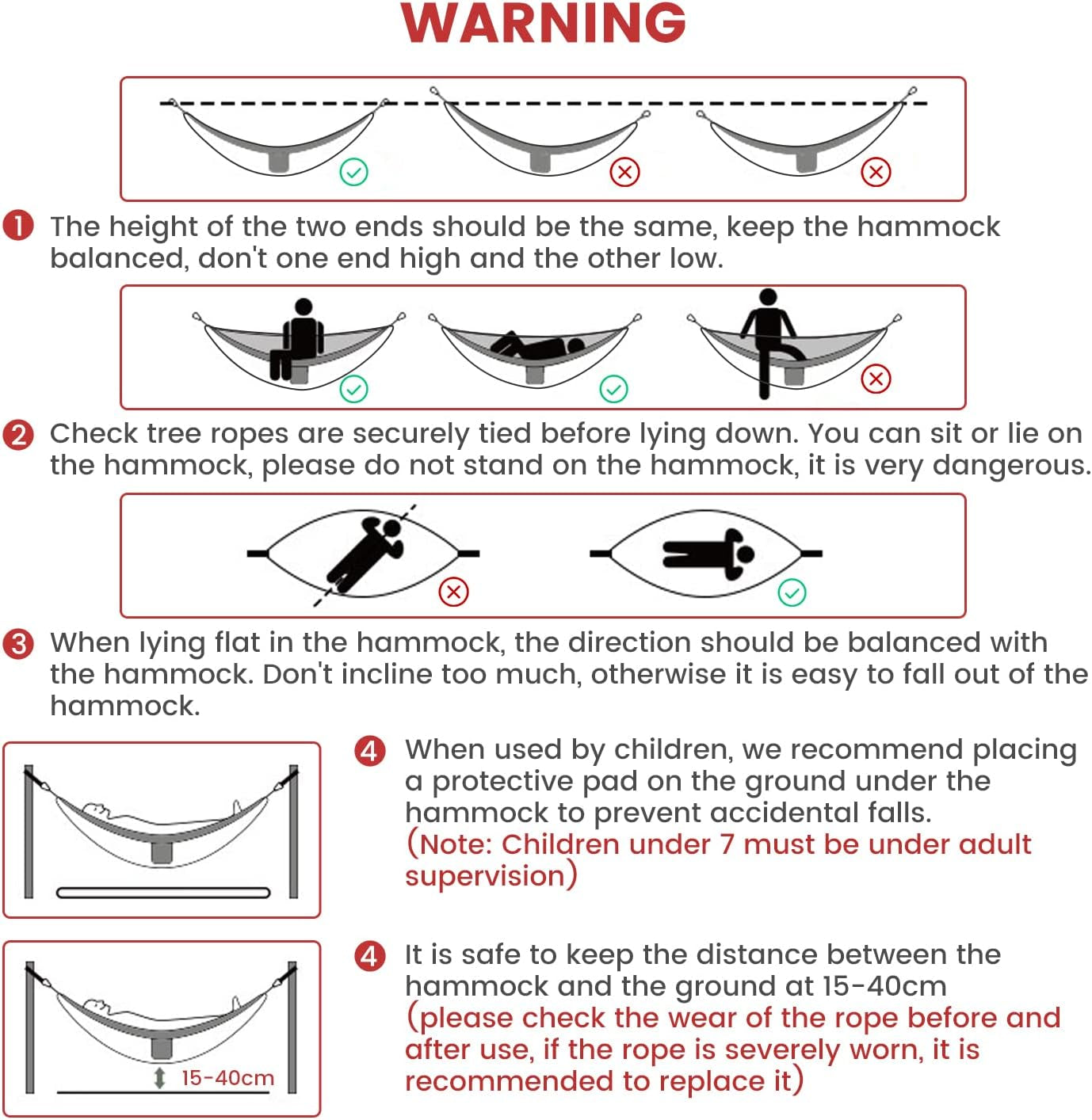 Single & Double Camping Hammock - Nylon Hammock with 660lbs Weight Capacity, Includes 2 Tree Ropes and 2 Metal Hooks, Portable and Lightweight, Ideal for Camping, Backpacking, Travel, Beach, Garden, and Courtyard.