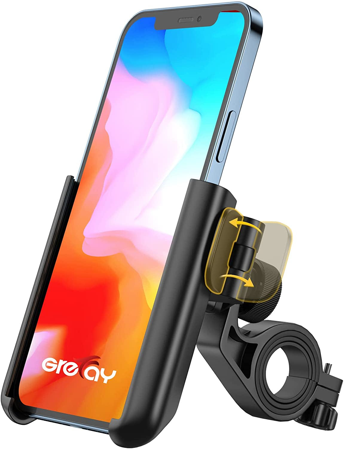  Universal Bike Phone Mount with Quick Release, Anti-Shake Bicycle Phone Holder for Road Bike/MTB/Scooter - 360° Rotation, Suitable for 3.5-7.0 inch Smartphones