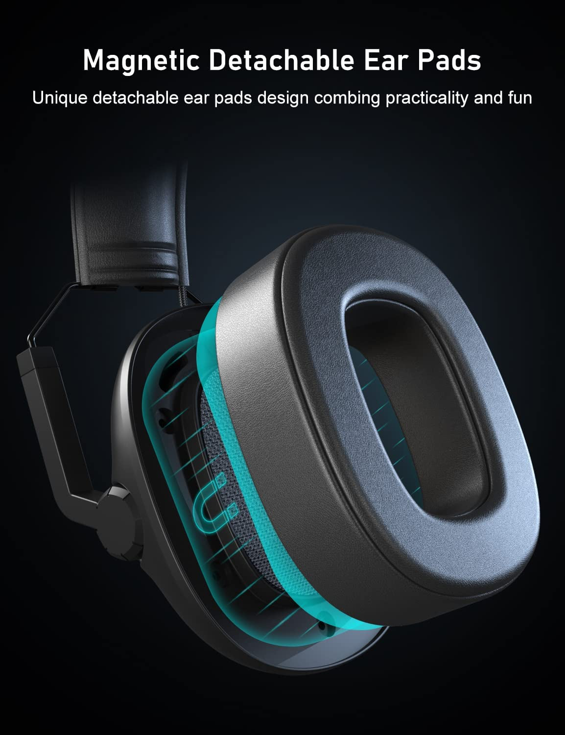 Surround Sound Pro Gaming Headset SG500: Noise Cancelling Microphone, Detachable Memory Foam Ear Pads. Portable Foldable Headphones for PC, PS4, PS5, Xbox One, Switch.
