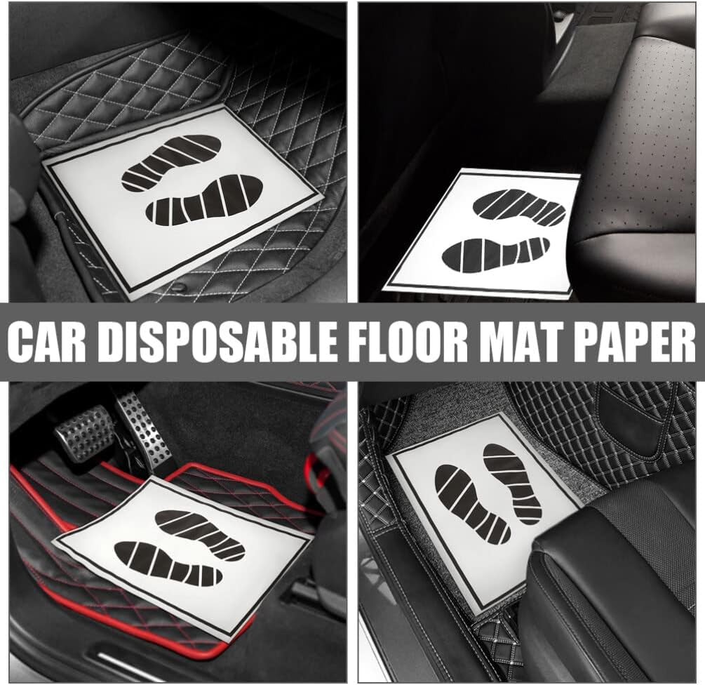 Pack of 25 Disposable Car Foot Mats - Large Floor Mats for Vehicle Protection