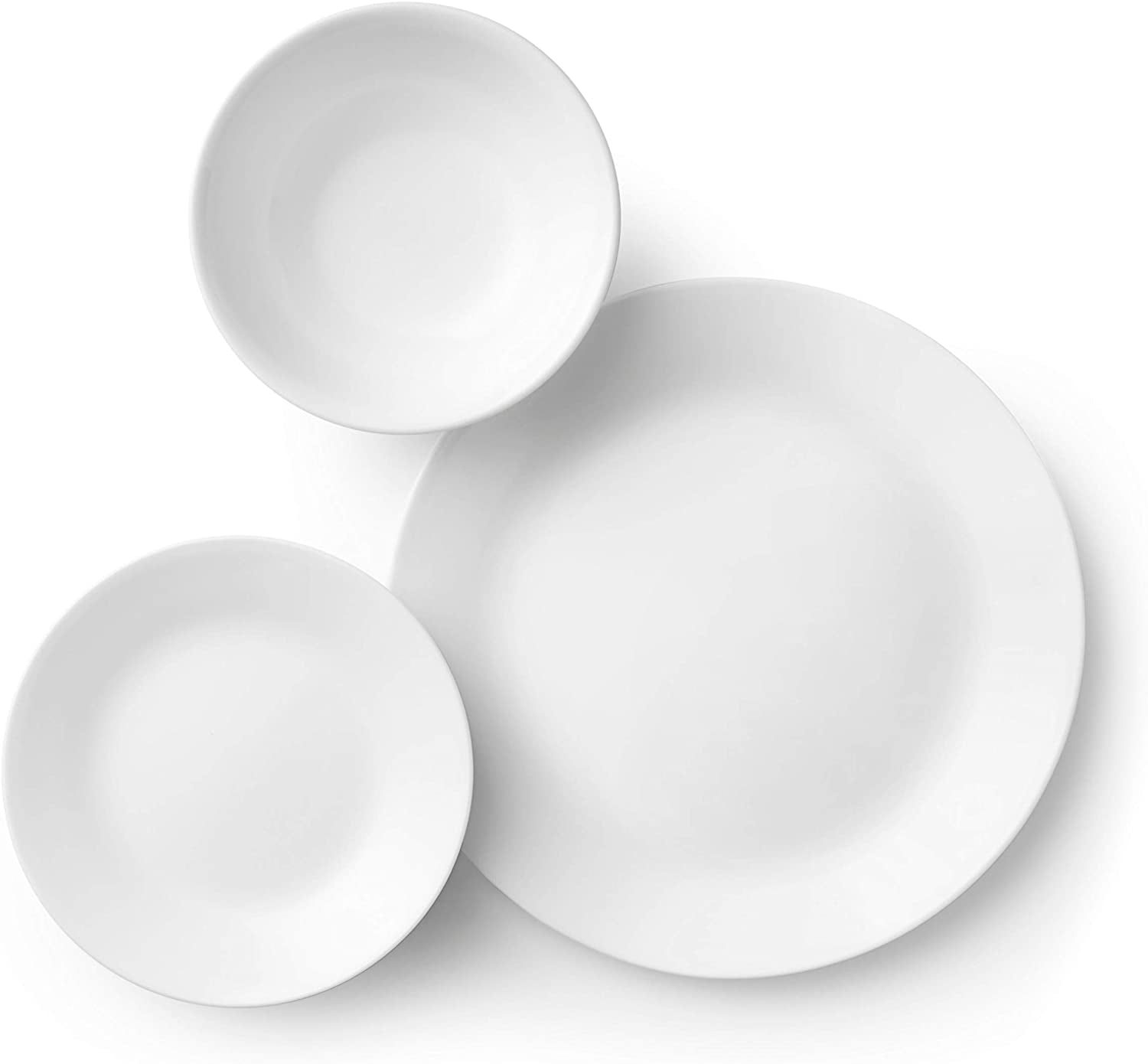 18-Piece Dinnerware Set for 6 | Plates and Bowls Set | Highly Durable, Chip & Crack Resistant | Winter Frost White