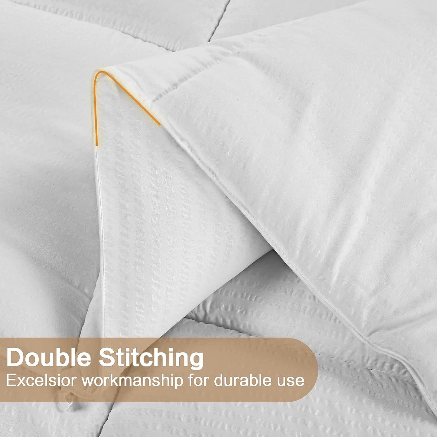 Queen Size Cooling Comforter - Soft Quilted All-Season Down Alternative Comforter Duvet Insert with Corner Tabs. Offers Warmth in Winter and Comfort in Summer. Size: 88"x88" in White.