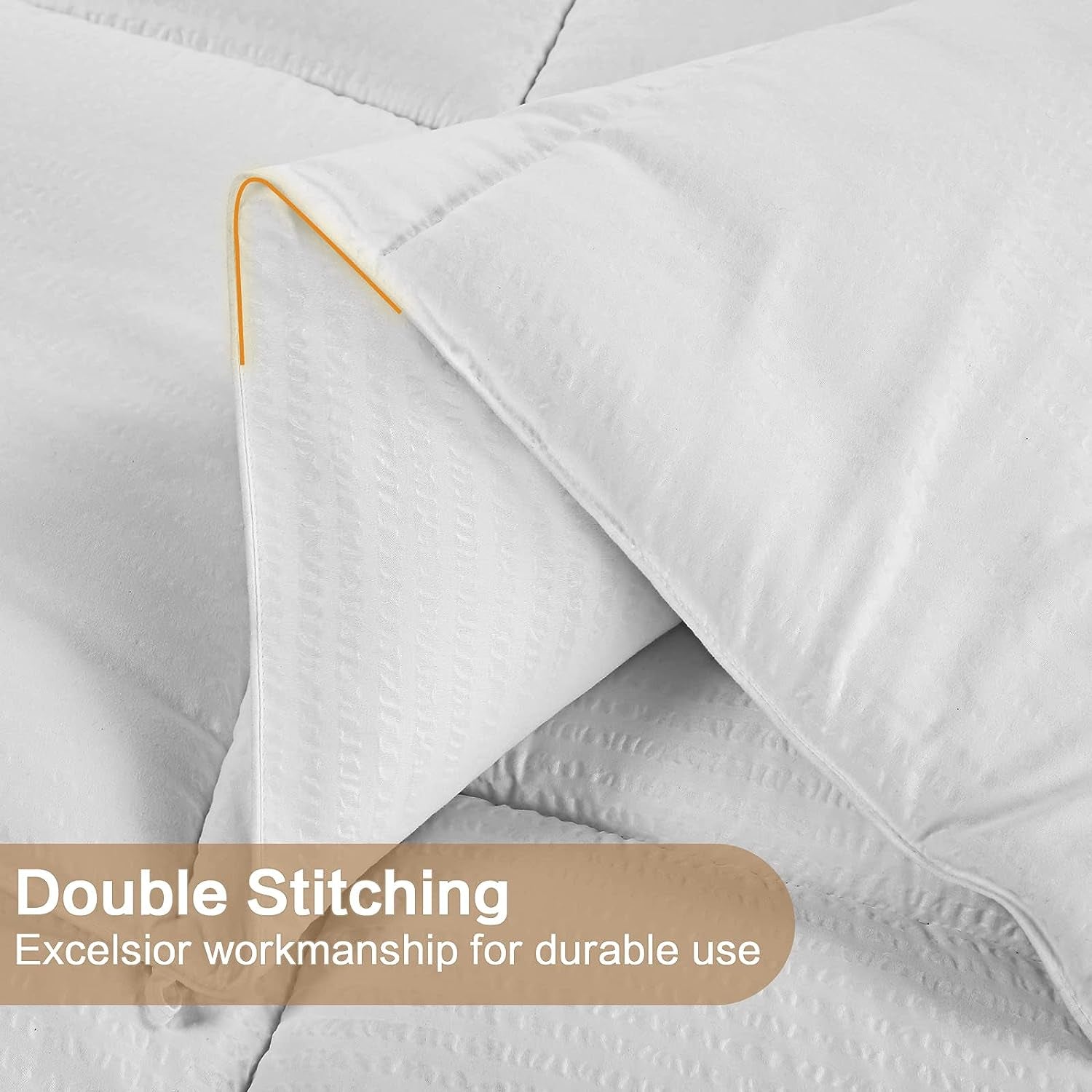 Queen Size Cooling Comforter - Soft Quilted All-Season Down Alternative Comforter Duvet Insert with Corner Tabs. Offers Warmth in Winter and Comfort in Summer. Size: 88"x88" in White.