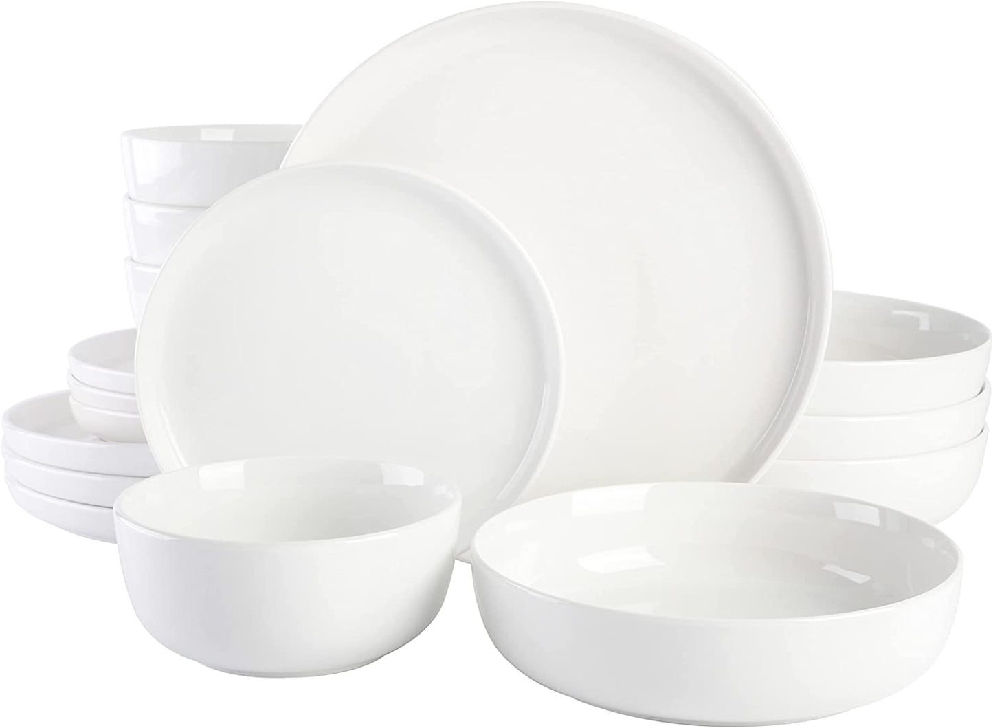 Porcelain Dinnerware Set, Service for 4 (16pcs), White