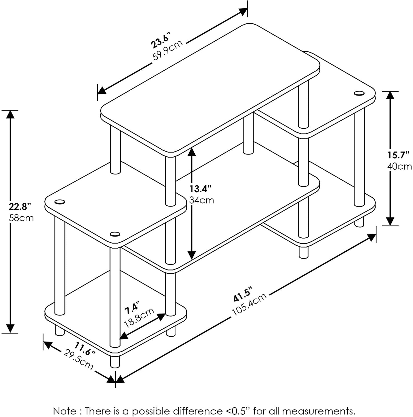 Entertainment TV Stand Multi Level (no Tools Required)