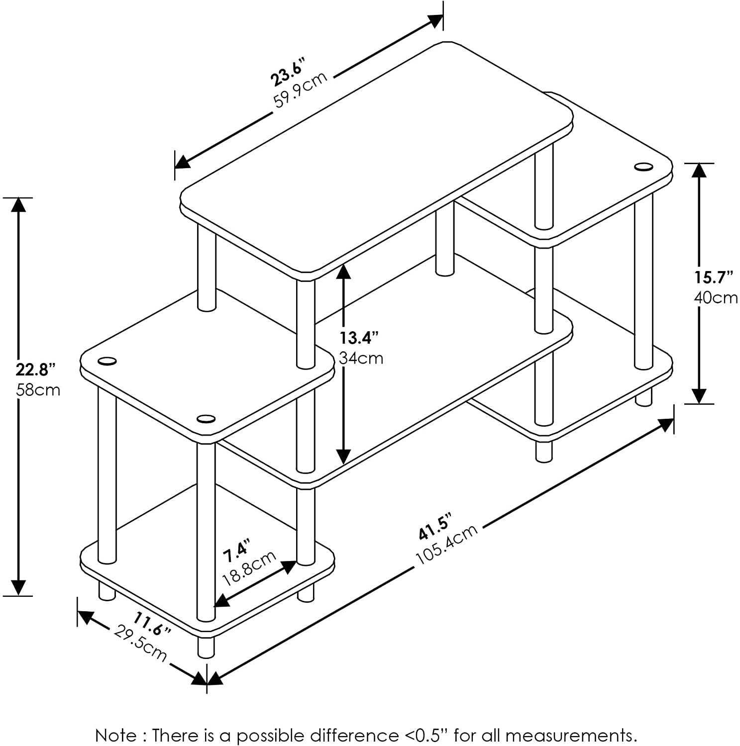 Entertainment TV Stand Multi Level (no Tools Required)