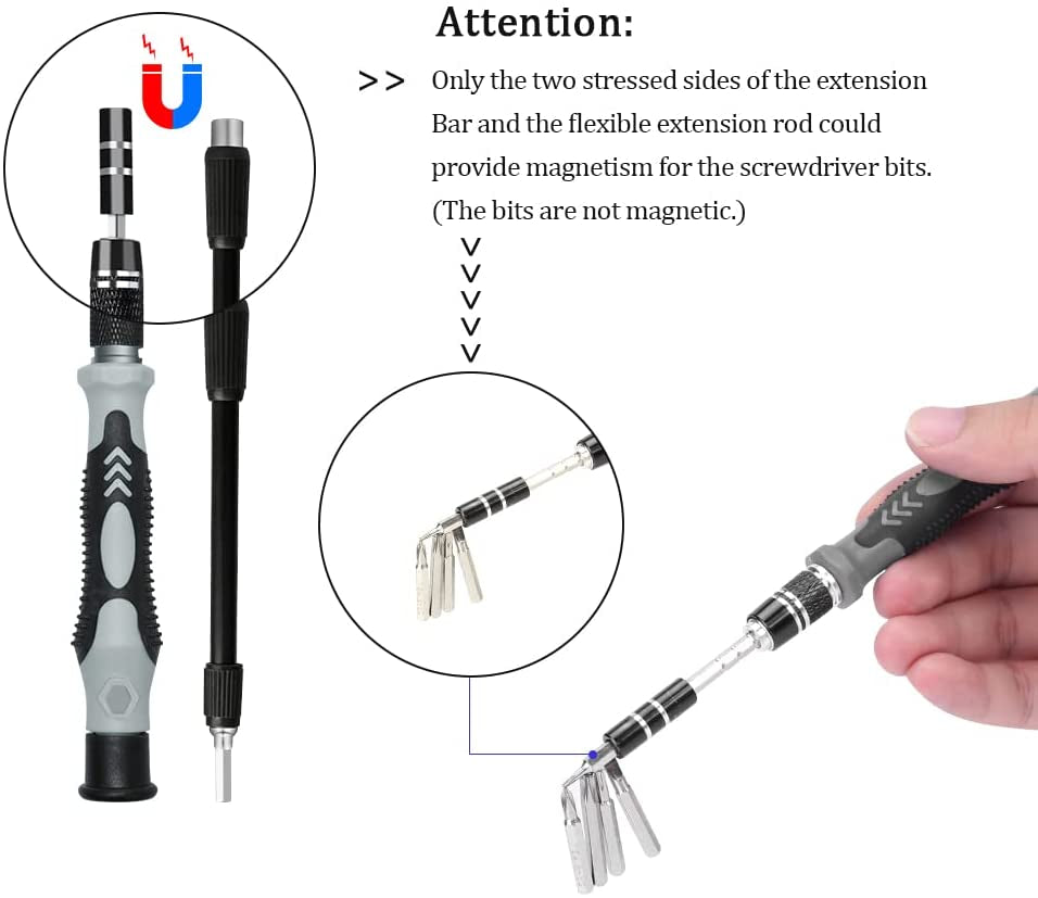  122-Piece Magnetic Precision Screwdriver Set for Electronics Repair - Compatible with iPhone, Mac, iPad, Tablet, Laptop, Xbox, PlayStation, Nintendo Switch, Eyeglasses, Watches, Cellphones, PCs, Cameras, and More