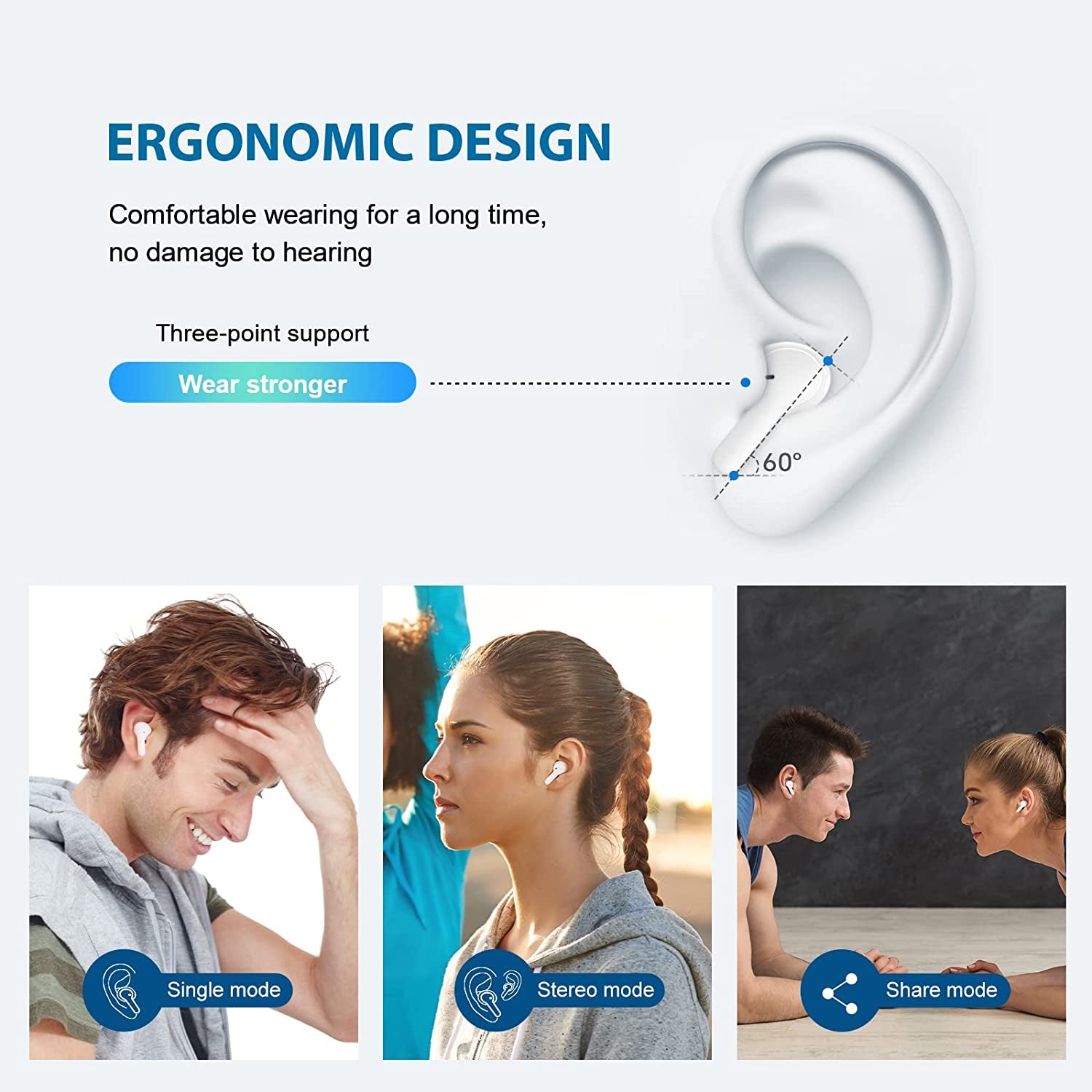 Bluetooth 5.1 Wireless Earbuds - T13 Earbuds with 40 Hours of Playtime, Bluetooth Headphones, 4 Microphones for Clear Calls, IPX5 Waterproof Rating, Custom EQ App Support