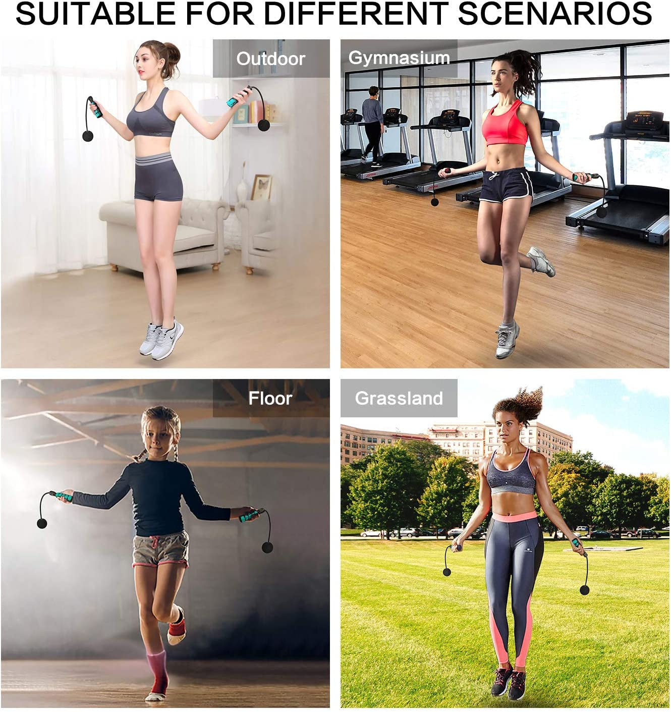 Training Ropeless Jump Rope: Adjustable and Weighted for Fitness. Suitable for Men, Women, and Kids.