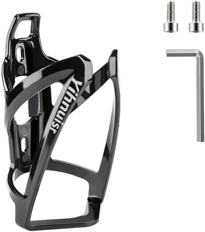 Universal Bike Water Bottle Holder: Durable Ultralight Plastic Cage for Bicycle, Suitable for MTB, Road Bike, and Mountain Bikes - Black