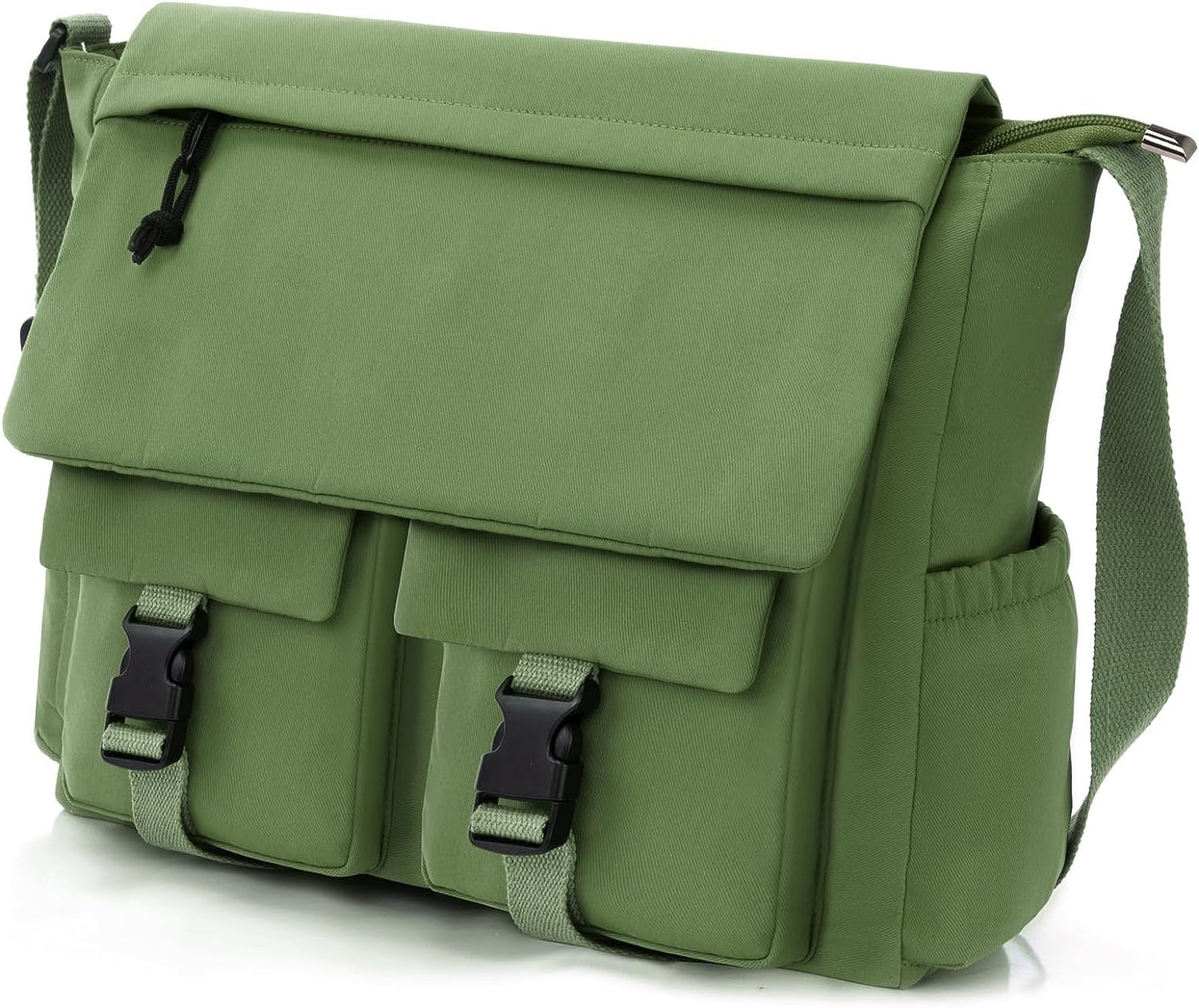 Canvas Messenger Bag - Lightweight Crossbody Shoulder Bag designed for 15.6 Inch Laptop; Suitable for Boys and Girls as a School Bag or Casual Handbag.