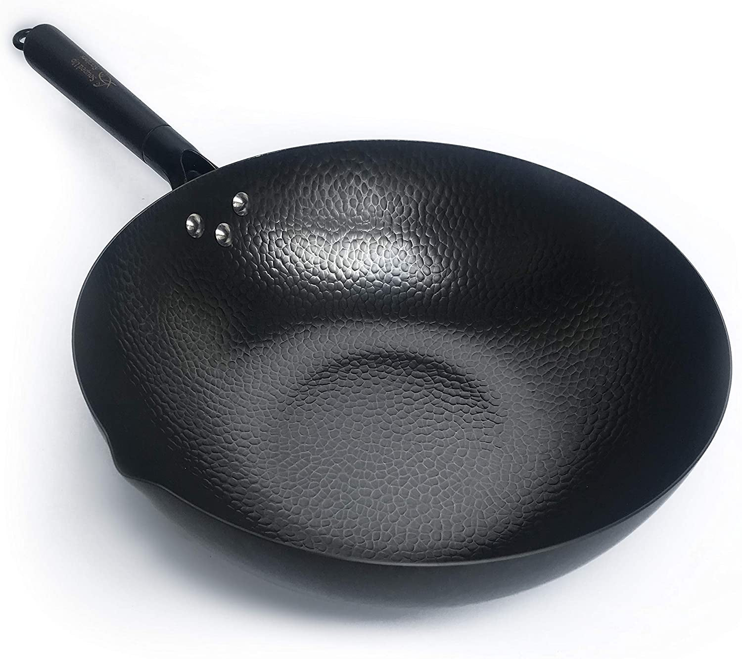 Carbon Steel Wok for Electric, Induction, and Gas Stoves: Includes Lid, Spatula, and User Guide Video