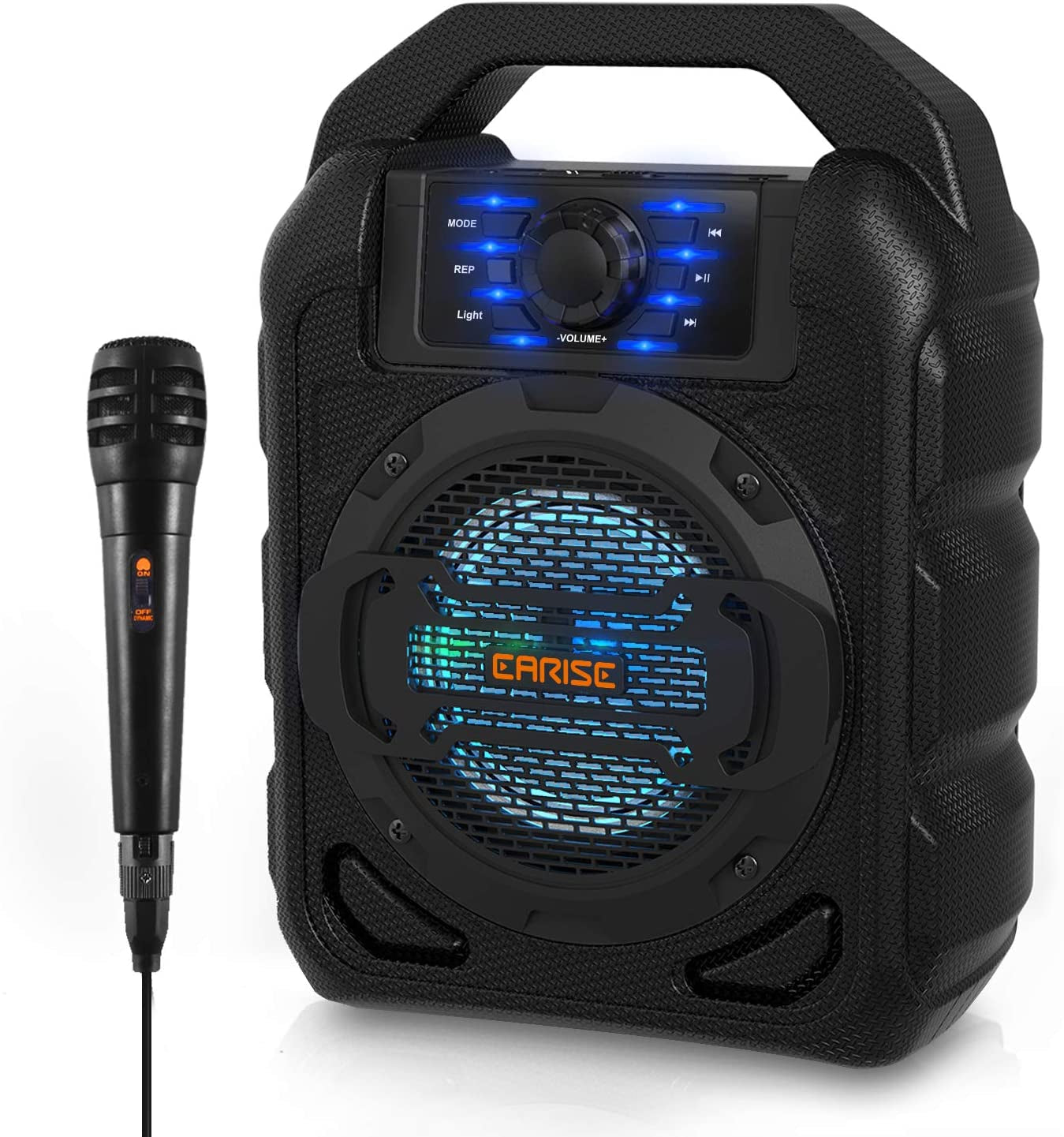 Portable PA System Speaker for Kids & Adults with Wired Microphone, Bluetooth Karaoke Machine with Lights, Lightweight, Perfect for Outdoors