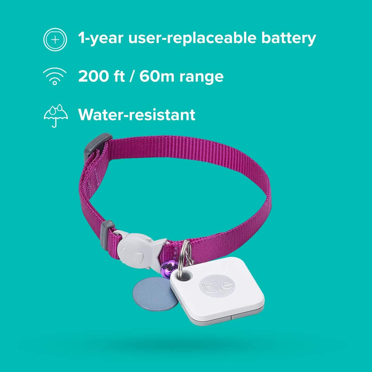 4-Pack Bluetooth Tracker - Find and Locate Keys, Bags, and More; Water Resistant with Replaceable Battery (2020 Edition)