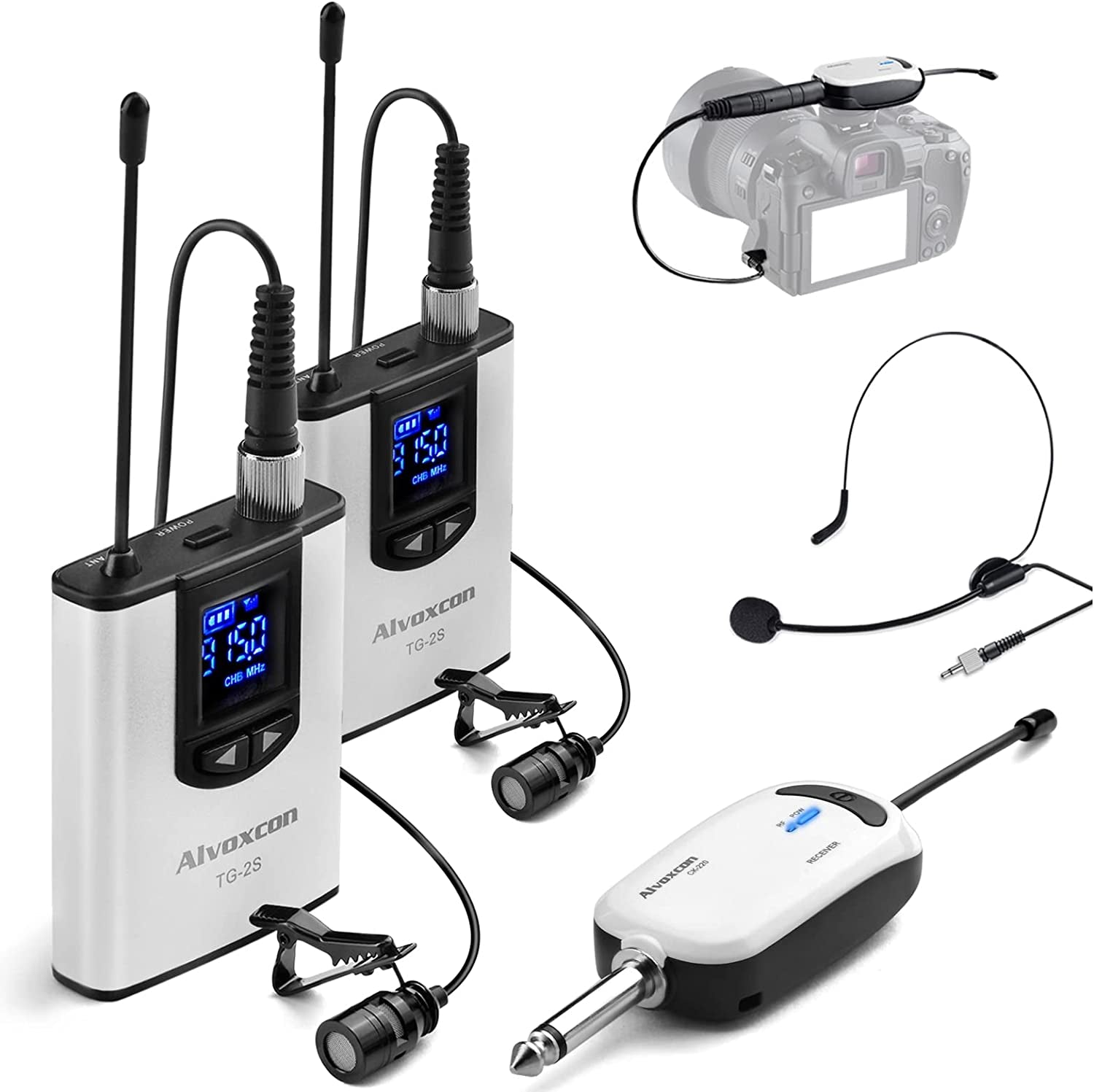 Dual Wireless Lavalier Microphone System - Ideal for iPhone, DSLR Camera, PA Speaker, YouTube, Podcast, Video Recording, Conference, Vlogging, Church, Interview, and Teaching