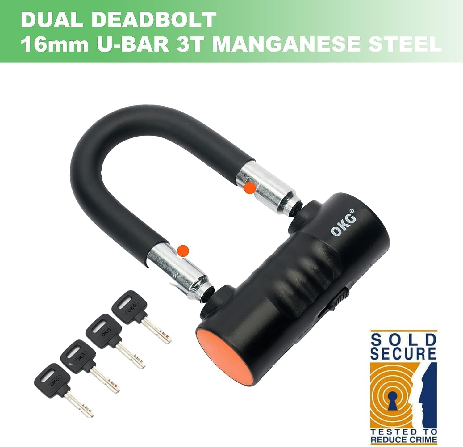 Small U Lock - High-Strength 18mm (11/16") Thick Hardened Alloy Steel U Shackle, Enhanced Anti-Theft, Anti-Saw, Anti-Cut Features for Motorcycle and Bicycle Security (Excludes Security Cable and Chain)