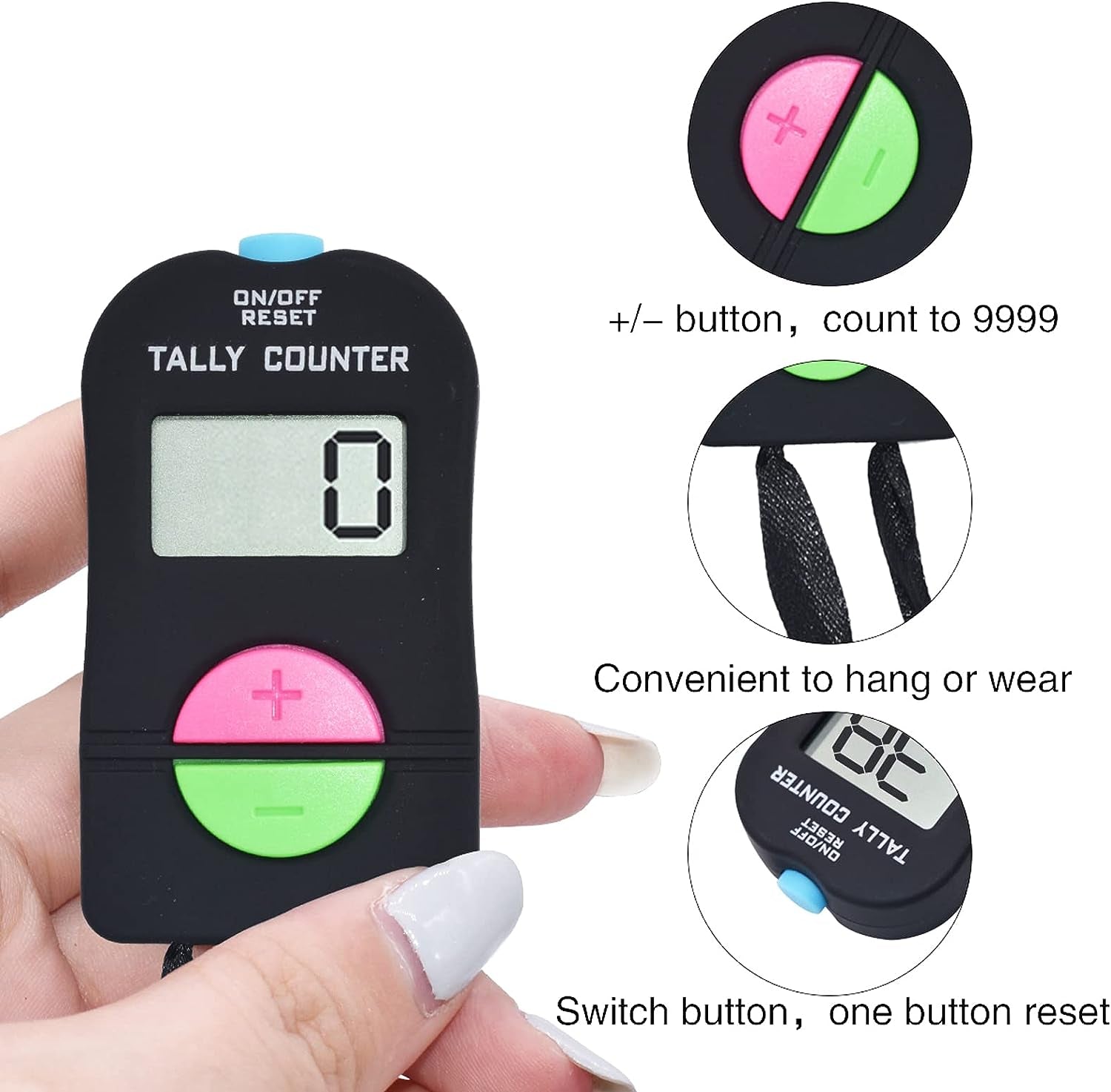 Electronic Digital Hand Tally Counter - Manual Clicker for Tracking People Flow in Golf and Sports