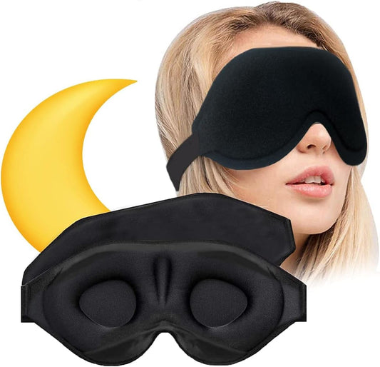Sleep Mask: 3D Concave Design, 100% Blackout, Ultra-Soft, Adjustable for Men and Women. Ideal for Travel, Naps, Yoga, and Insomnia.