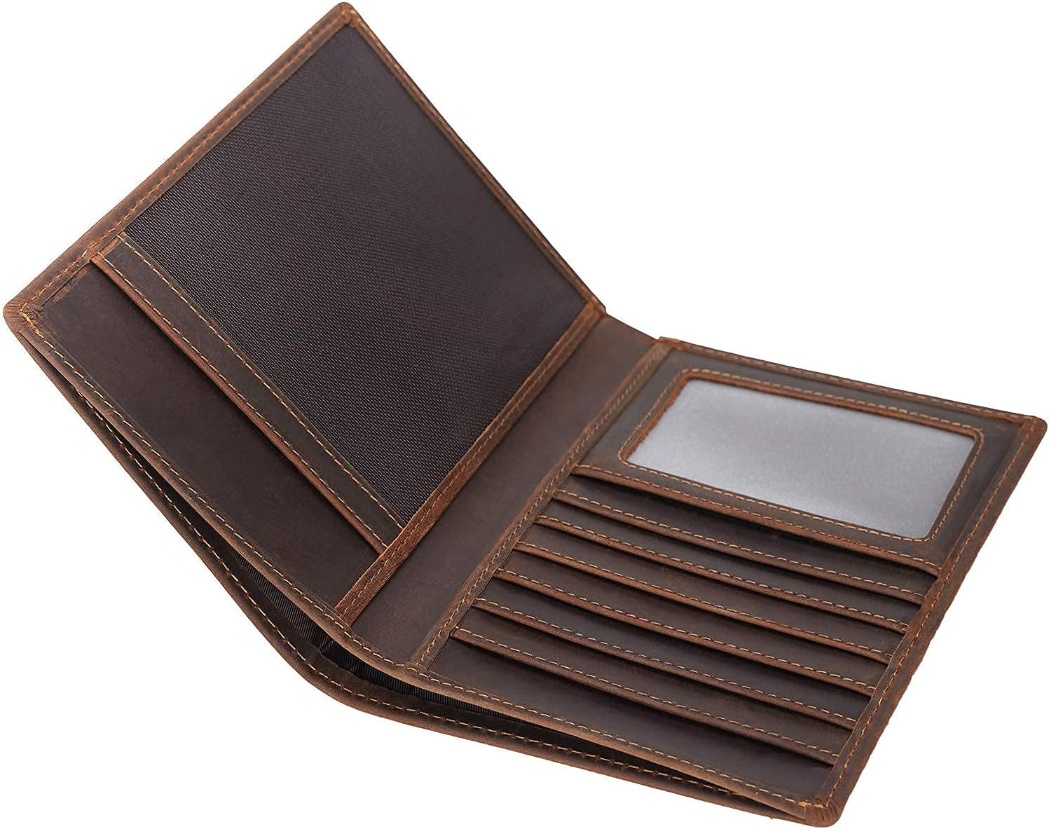 RFID Blocking Leather Passport Holder Travel Wallet - Premium Quality for Men and Women (Dark Brown)