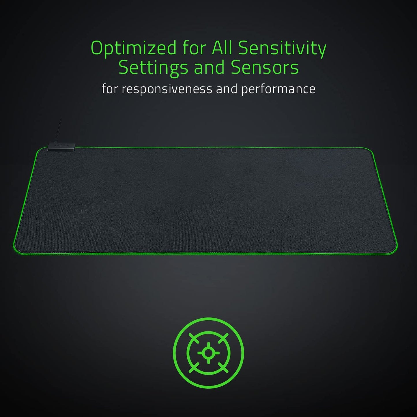 Wide Classic Black Gaming Mousepad: Extended Size with Customizable Chroma RGB Lighting - Soft Cloth Material for Balanced Control and Speed - Non-Slip Rubber Base
