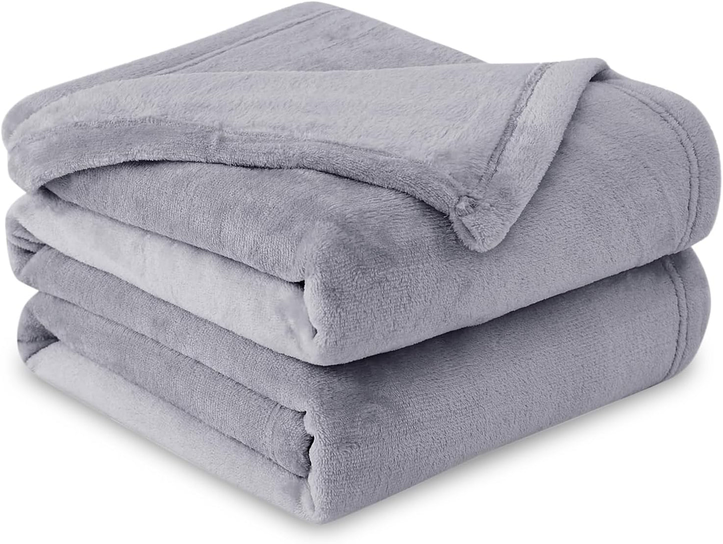 Cozy Fleece Throw Blanket for Couch: Lightweight Flannel Blanket in Grey color, measuring 50" x 60". Perfect for Winter Bed, Sofa, and Travel to keep you warm and comfortable 