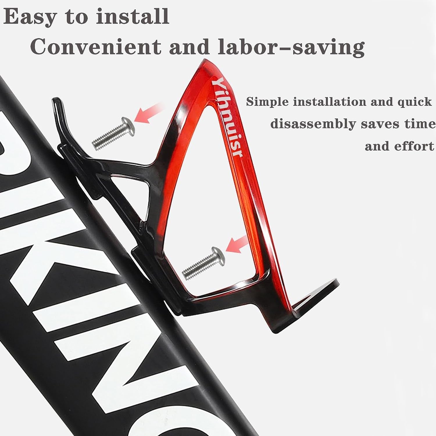 Universal Bike Water Bottle Holder: Durable Ultralight Plastic Cage for Bicycle, Suitable for MTB, Road Bike, and Mountain Bikes - Black