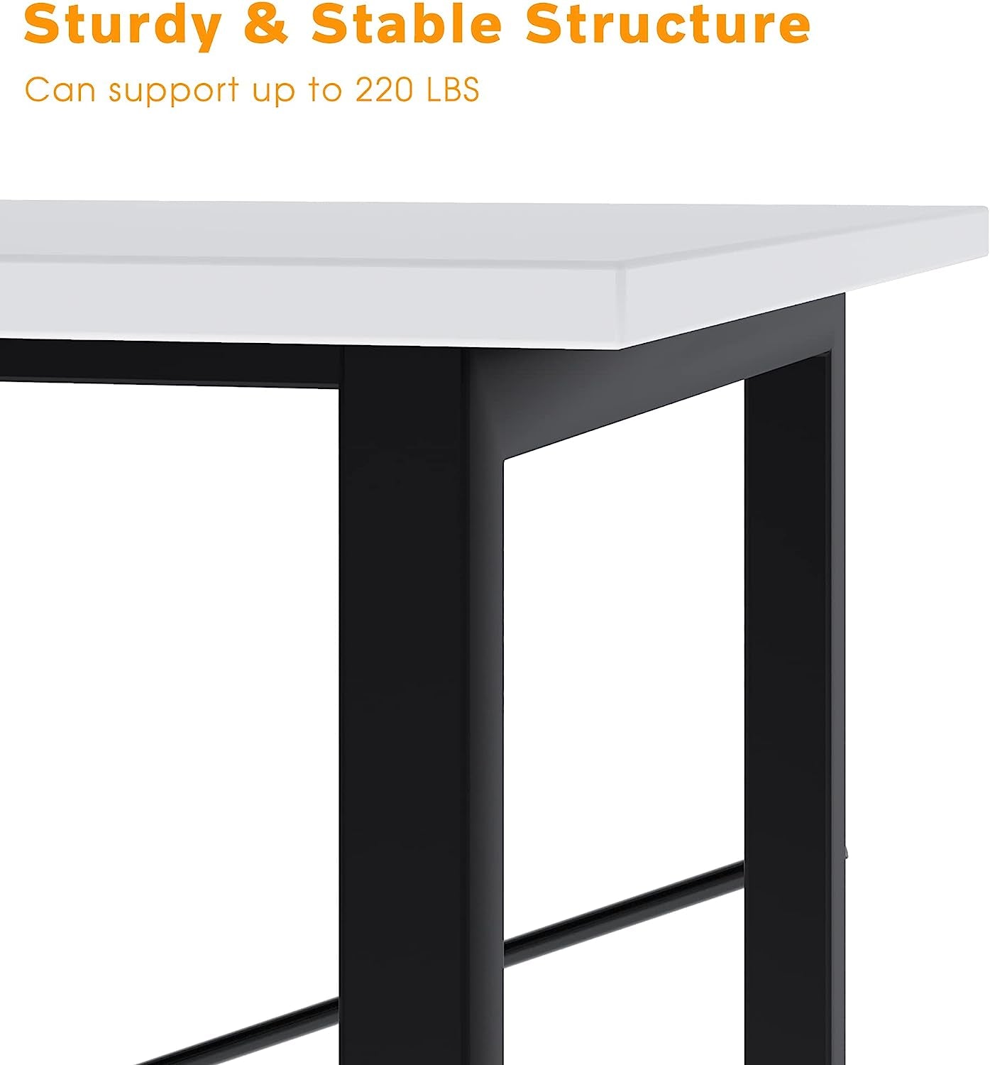 L-Shaped Computer Desk: 49.6 Inch Corner Desk with X-Shaped Metal Frame. Ideal Gaming and Writing Desk for Home Office in White