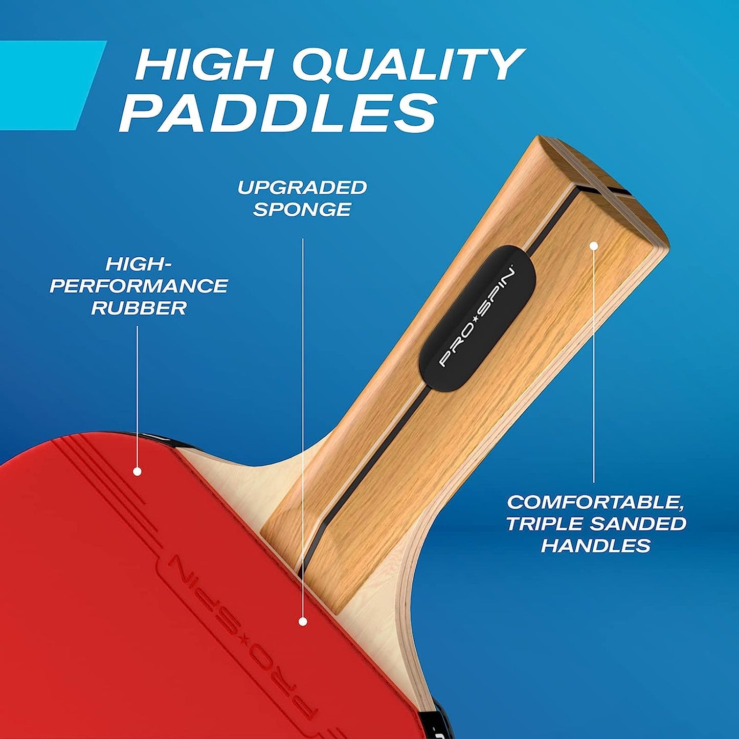 All-In-One Portable Ping Pong Set - Retractable Net For Any Table, Premium Ping Pong Paddles, 3-Star Table Tennis Balls, Convenient Storage Case |