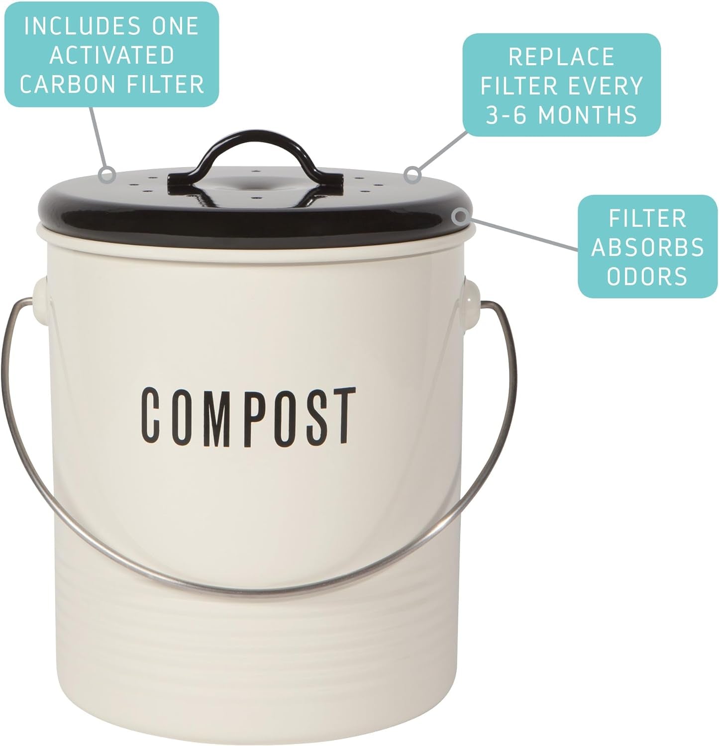 Vintage Ivory Compost Bin by Now Designs 