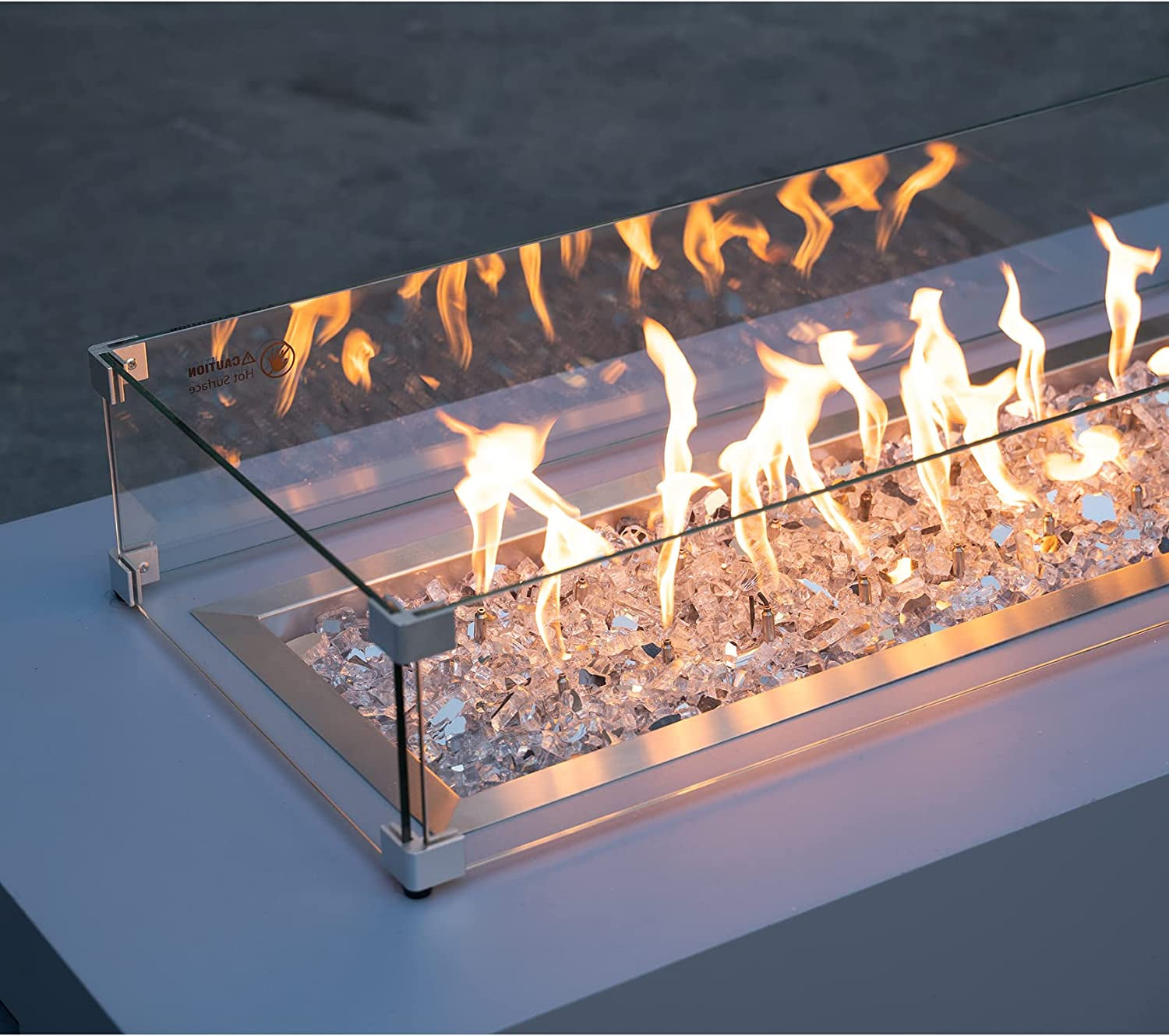 10-Pound Platinum Reflective Fire Glass - 1/2 inch Tempered Glass for Fireplace and Fire Pit