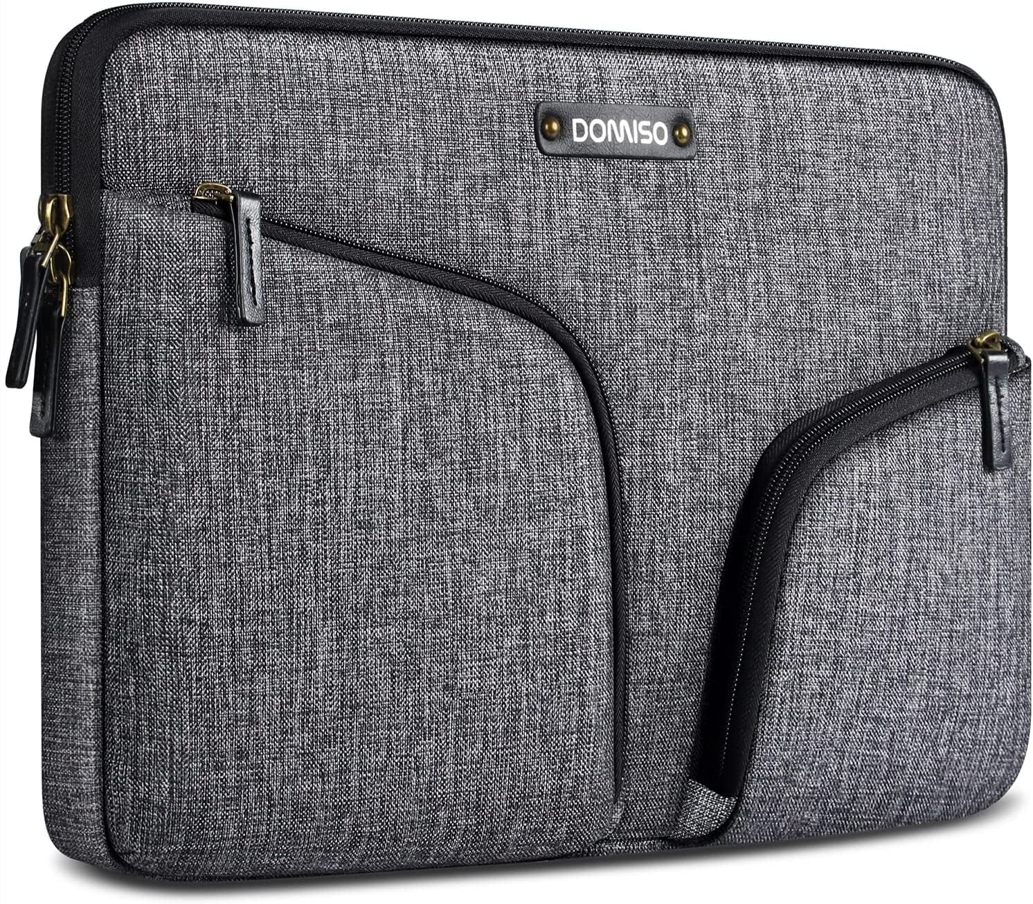 14 Inch Waterproof Laptop Sleeve: Slim Canvas Computer Bag with Back Handle. Designed for 14" Laptops, including Apple, Lenovo, Acer Chromebook 14, HP Pavilion 14, Dell, ASUS, MSI, and more. Color: Dark Grey.