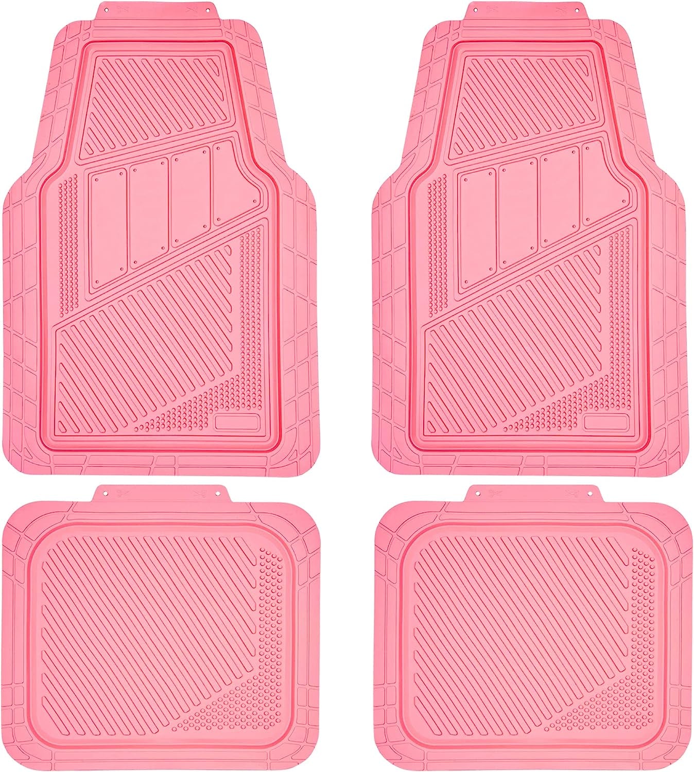 Universal Waterproof Floor Mats - 4-Piece Set for Most Vehicles, Durable All-Weather Mats in Pink