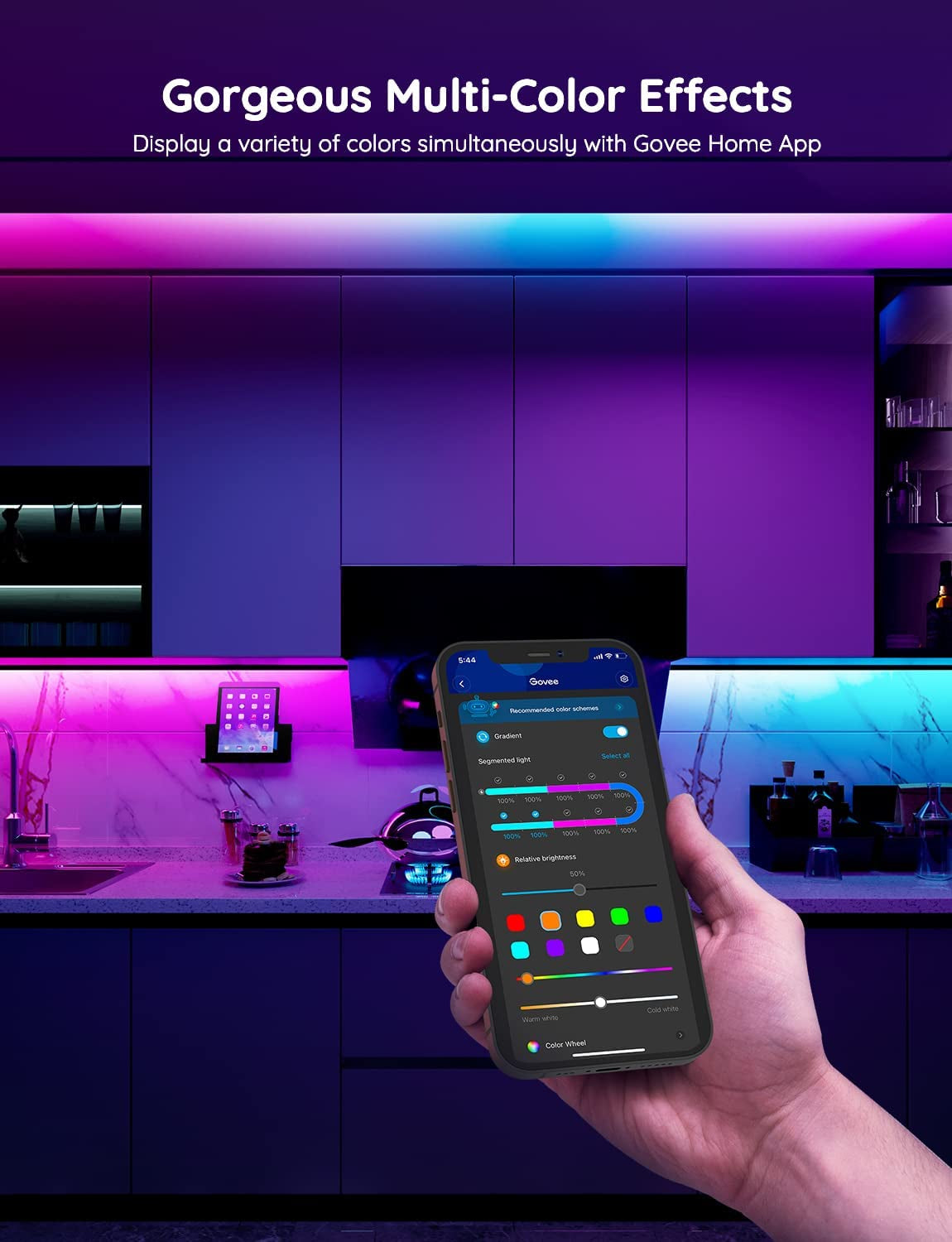 Smart RGBIC LED Strip Lights: 16.4Ft WiFi LED Strips with Alexa and Google Assistant Compatibility, App Control, Segmented DIY, Music Sync, Color Changing LED Lights for Bedroom, Party