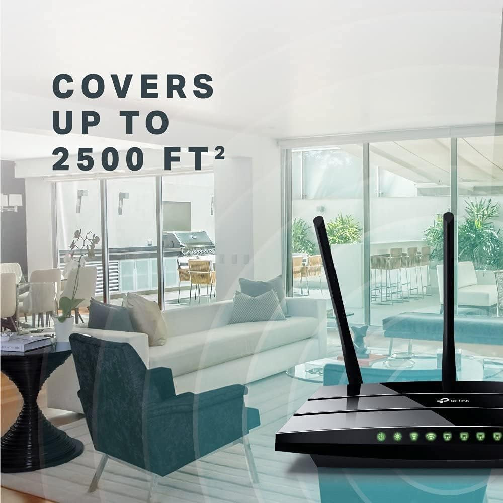 Black Archer C7 AC1750 Dual Band Gigabit Wireless AC Router - 2.4GHz (450Mbps) + 5GHz (1300Mbps) - 1 USB 2.0 Port - IPv6 - Guest Network - WPS