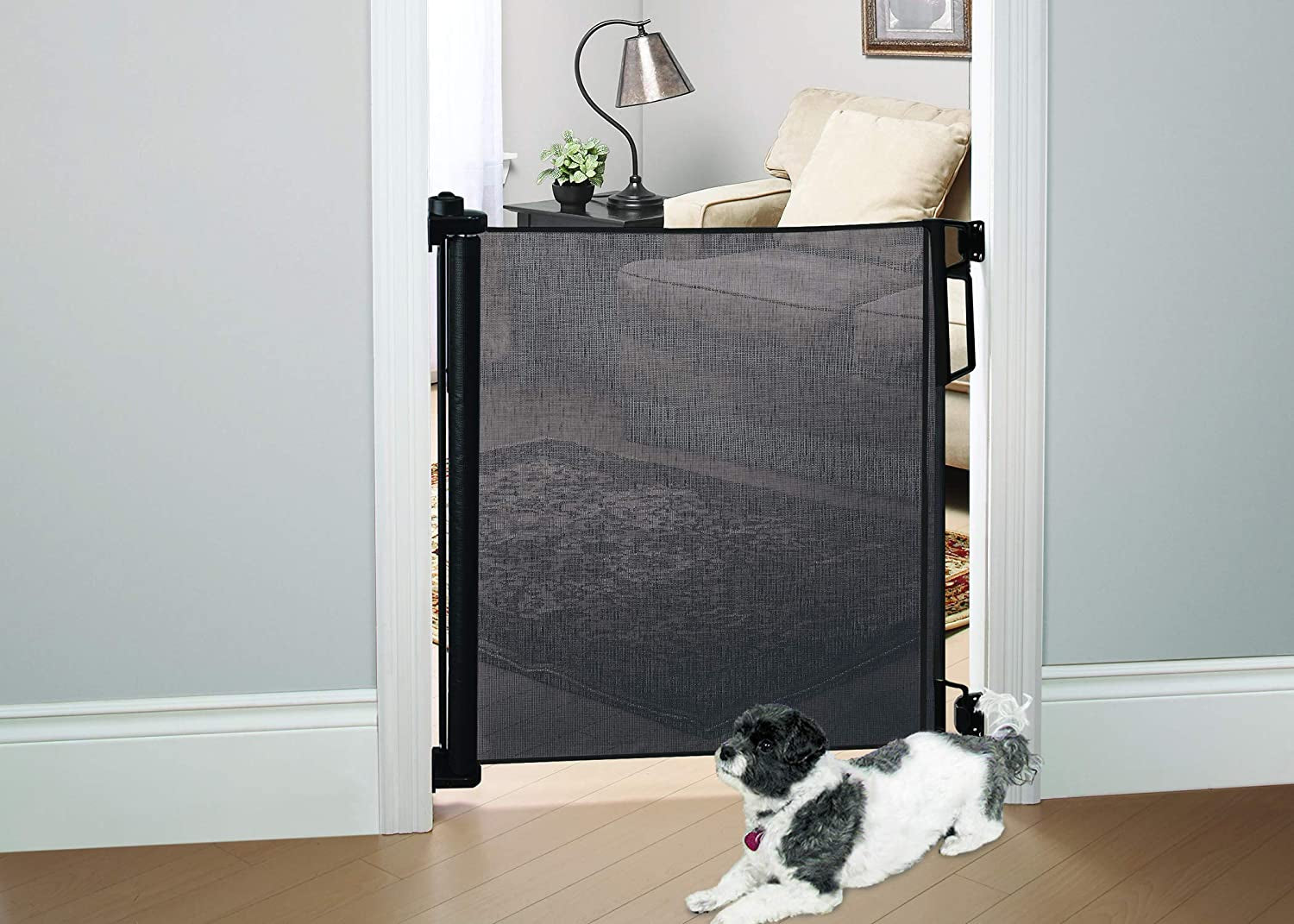 Retractable Safety Gate in Black - Enhancing Safety and Style