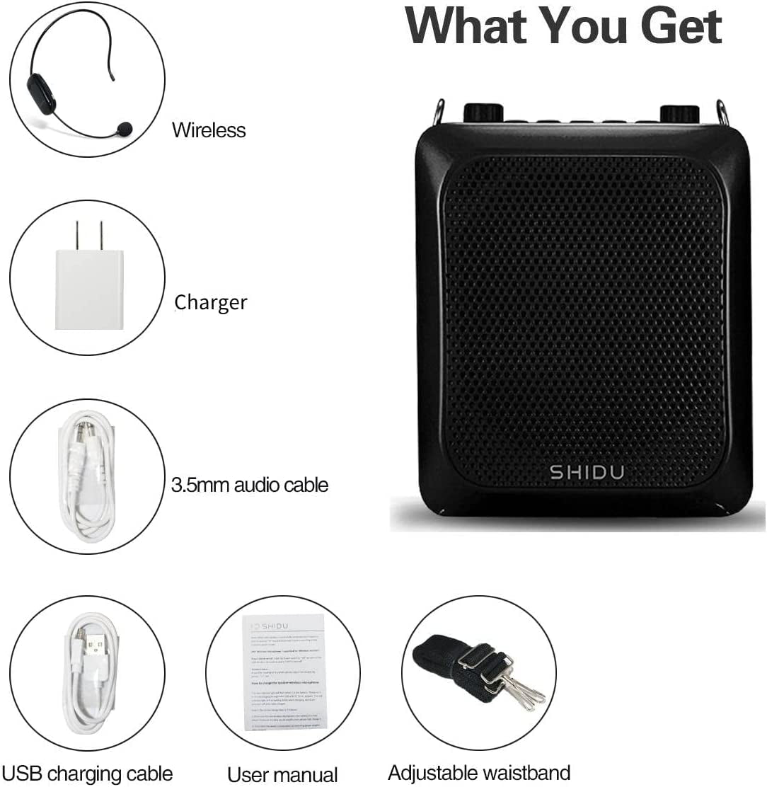 Portable Bluetooth 5.0 Voice Amplifier with Wireless Microphone Headset - 25W Rechargeable Microphone and Speaker Set, Ideal for Teachers, Classroom,