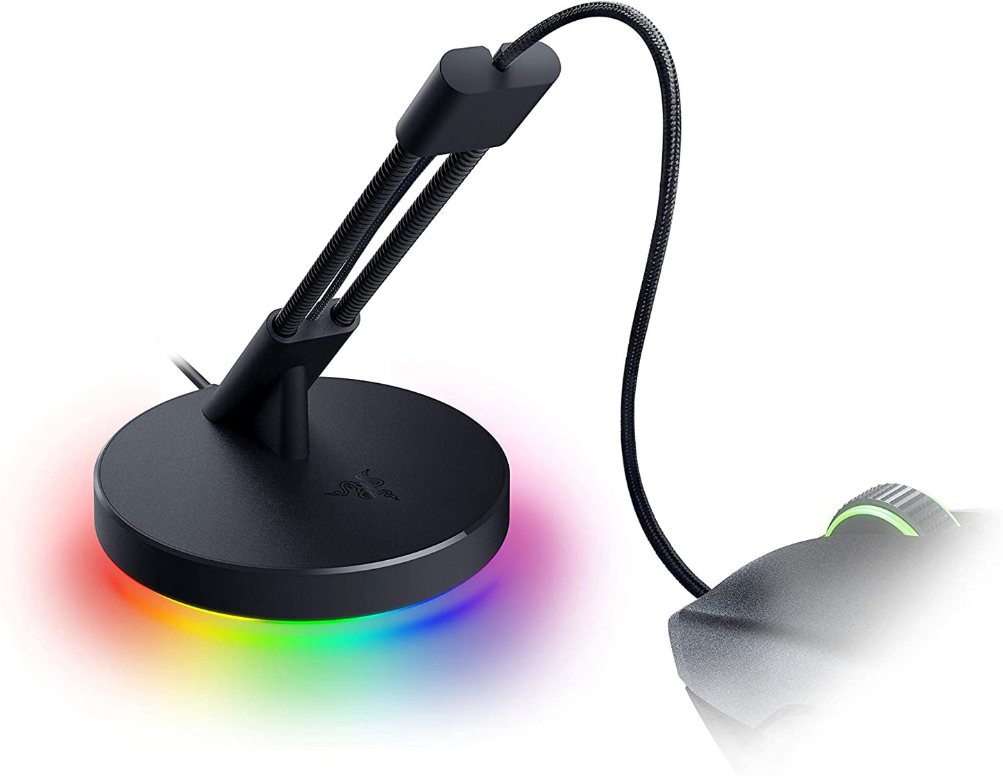 Gaming Mouse Bungee V3 Chroma. Enhance your Esports-Level Performance with Drag-Free Wired Mouse Support. Features Weighted Base and Anti-Slip Feet for Stability. Classic Black Design