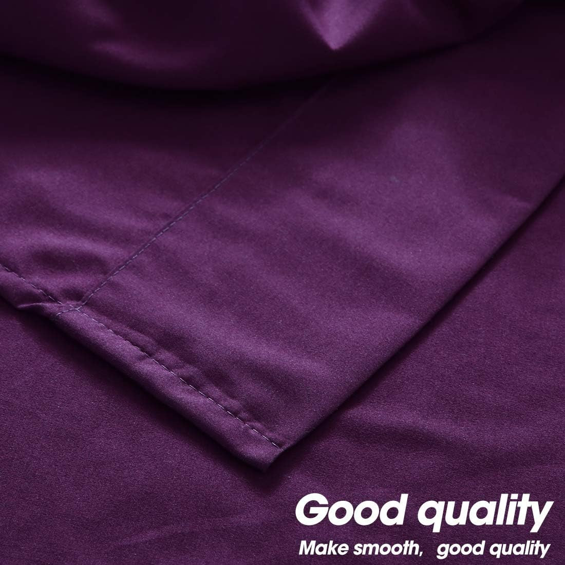 4 Piece King Super Soft Bed Sheet Set - 1800 Microfiber Bed Sheets with Pillowcases, 14-inch Deep Pocket, Wrinkle Fade Resistant, Luxury Bedding Sheets (Purple, King)