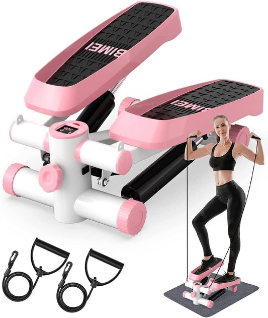 Exercise Steppers with Resistance Bands - These fitness stepper exercise machines come equipped with resistance bands and an LCD display. They are ideal for aerobic step workouts at home or in the office.