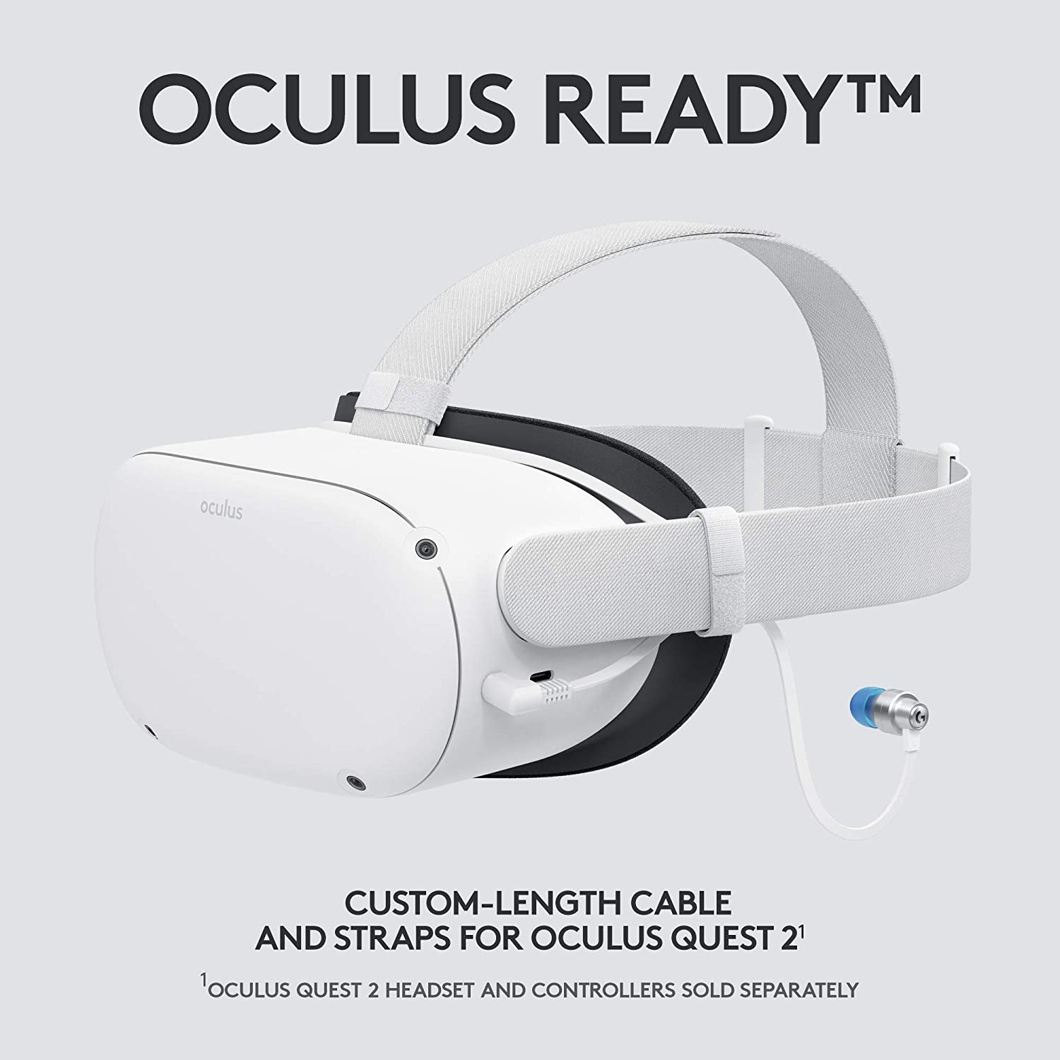Oculus Quest 2 VR Gaming Earphones - Custom-Length Cable and Straps, Dual Driver Audio, Durable Aluminum Housing, Low-Latency 3.5mm Aux, Oculus Ready