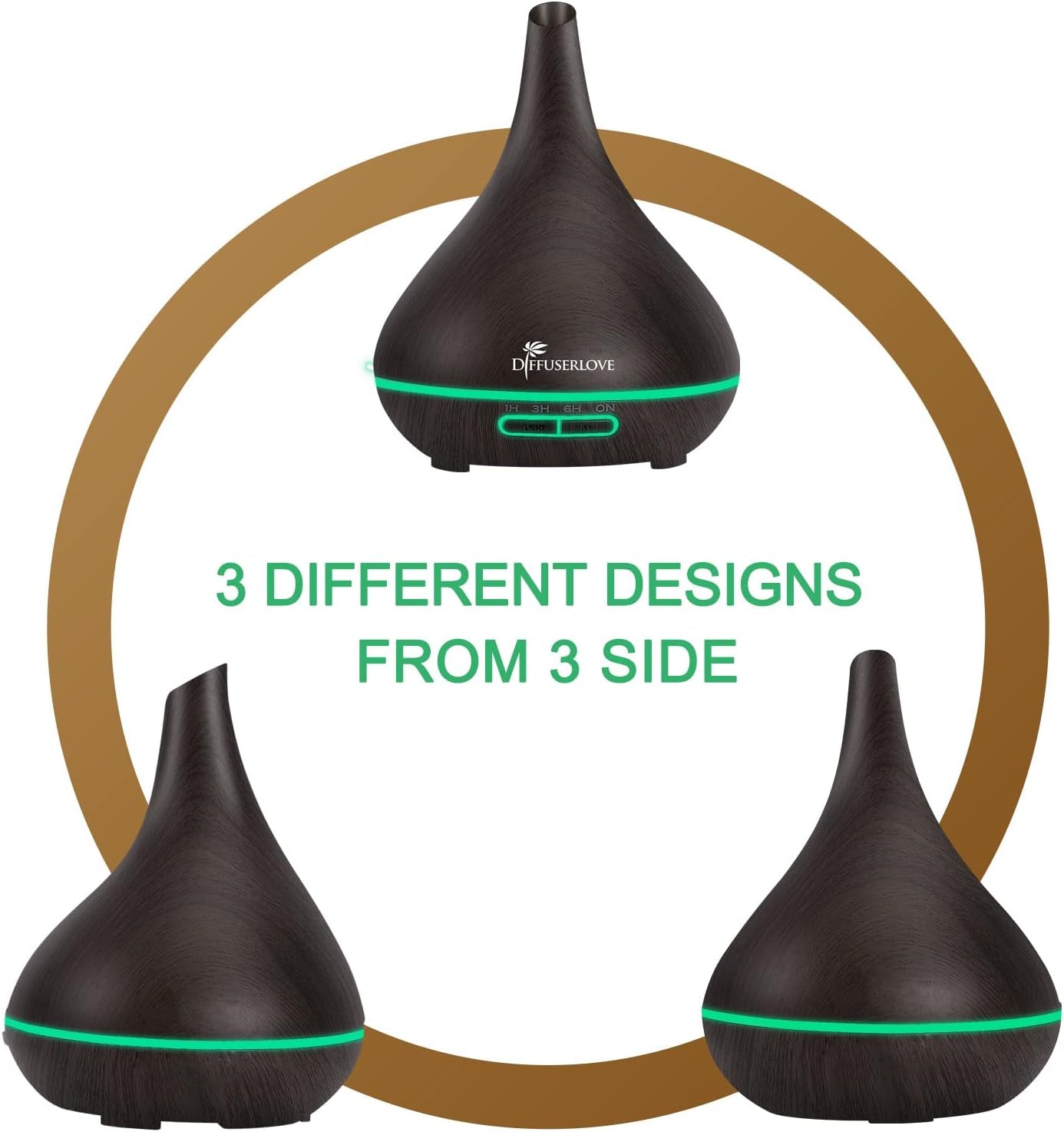 Ultrasonic Aromatherapy Essential Oil Diffuser - 500ML, Adjustable Mist Mode, 7 Color LED, 4 Timers, Waterless Auto-Off - for Office, Home, Bedroom