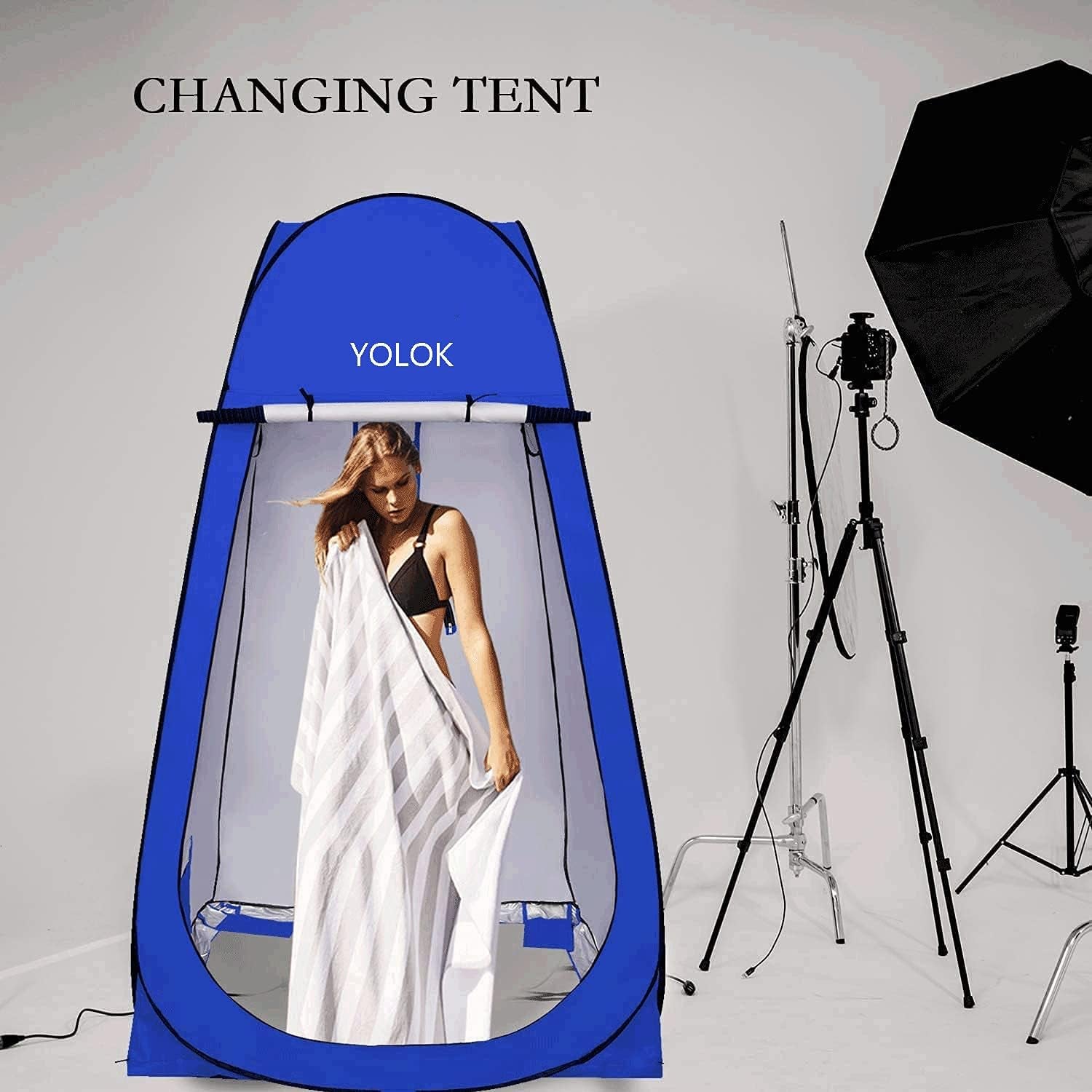 Portable Privacy Tent with UV Protection for Camping, Dressing, and Showering - Spacious and Durable Shelter with Silver Coating and Beach Shade - Open Size: 1.2m x 1.2m x 1.9m