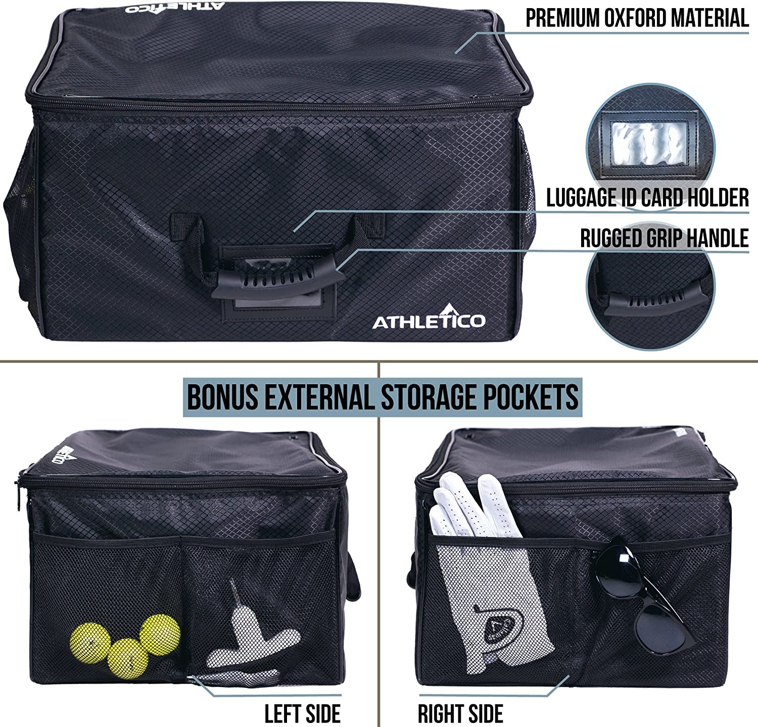Golf Trunk Organizer - Premium Car Storage Solution for Golf Accessories - Conveniently Collapsible